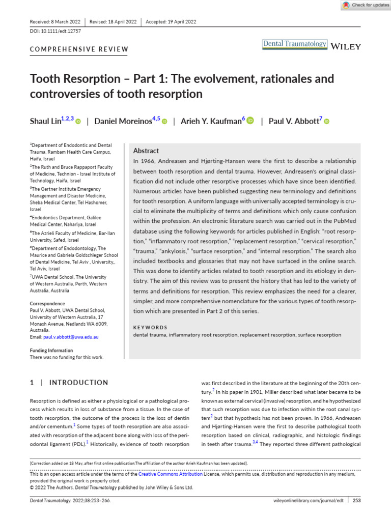 Tooth Resorption: History and Terms | PDF | Dentistry Branches | Mouth