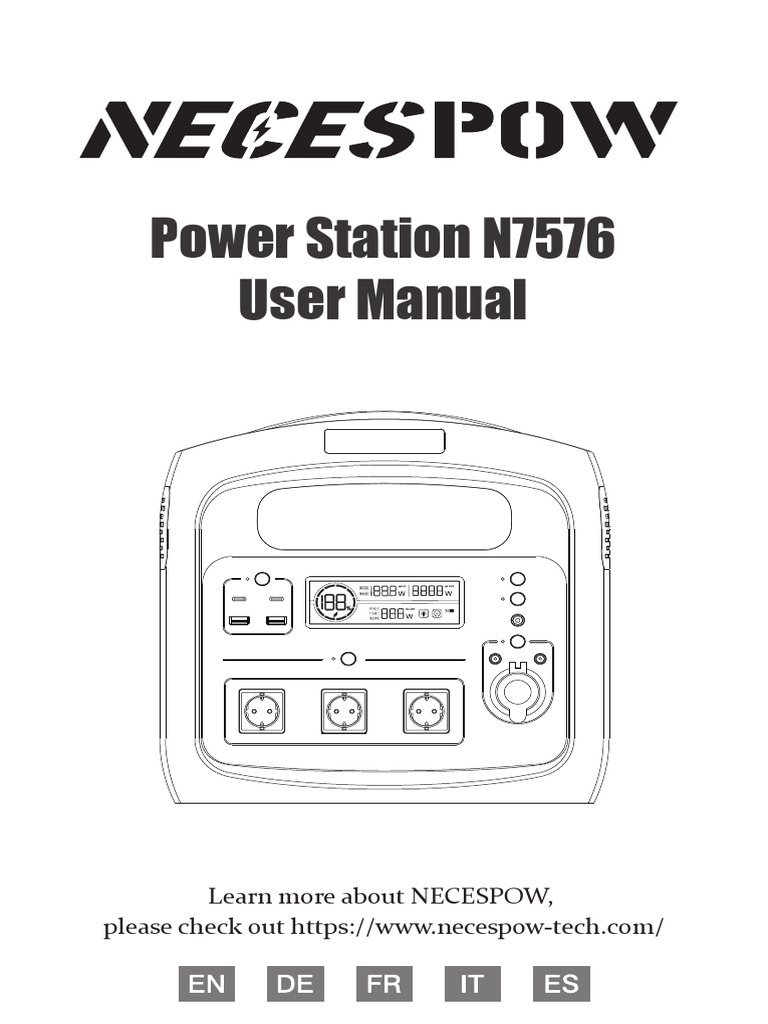 NECESPOW N7576 User Manual | PDF | Battery Charger | Electrical Components