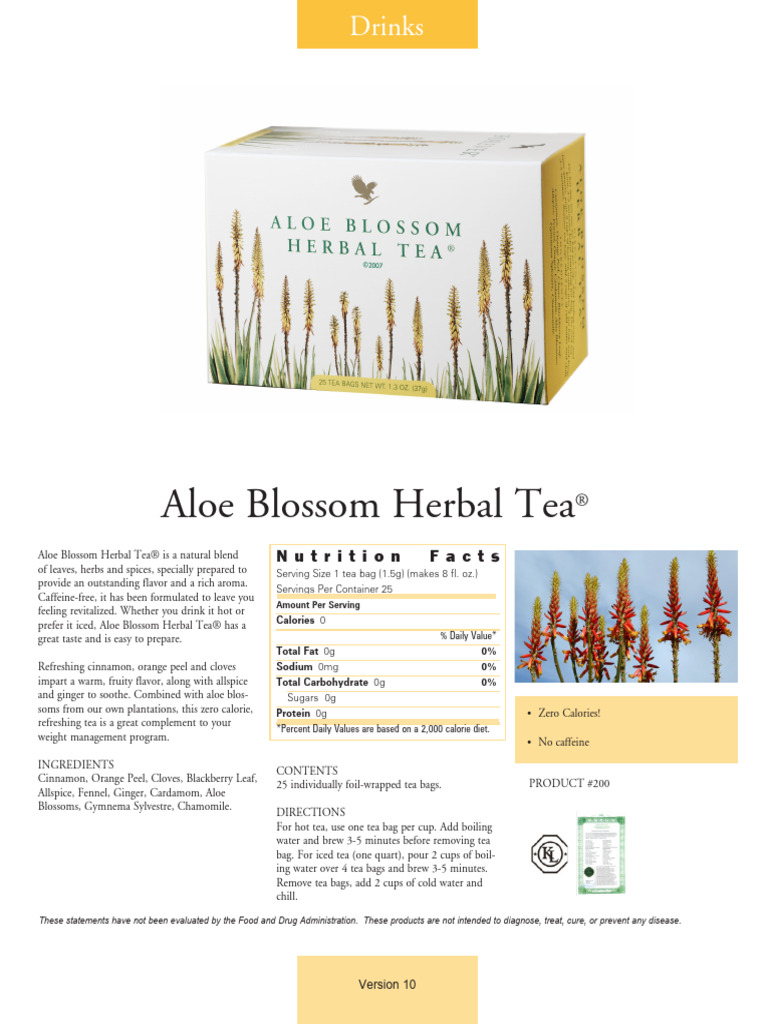 200 Aloe Blossom Herbal Tea ENG | PDF | Tea | Ginger