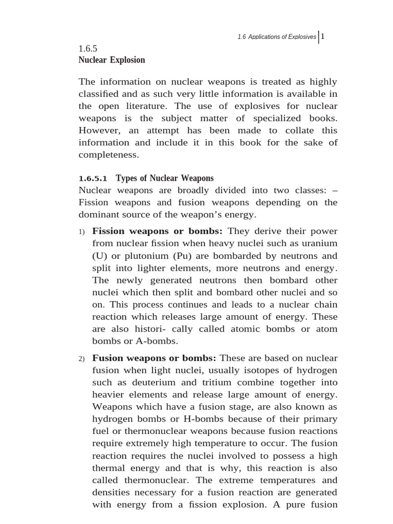 FE Unit I (4) Nuclear Explosion | PDF | Nuclear Fusion | Nuclear Fission
