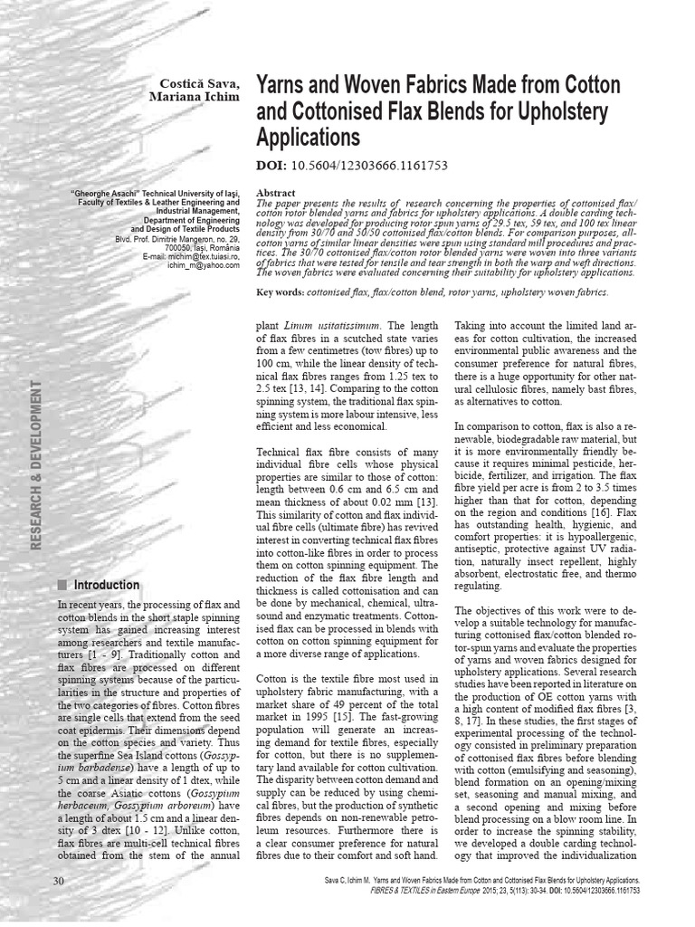 Yarns and Woven Fabrics Made From C | PDF | Yarn | Textiles