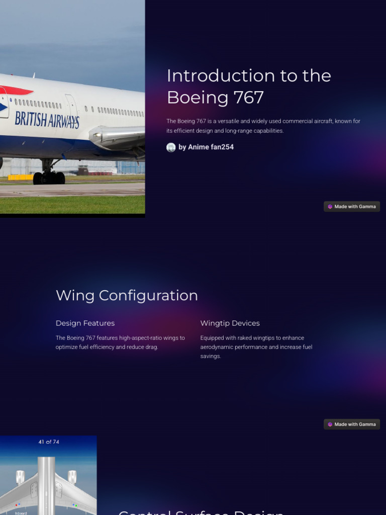 Overview of Boeing 767 Design Features | PDF