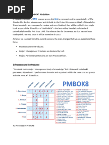 Main Changes in the PMBOK 8th Edition