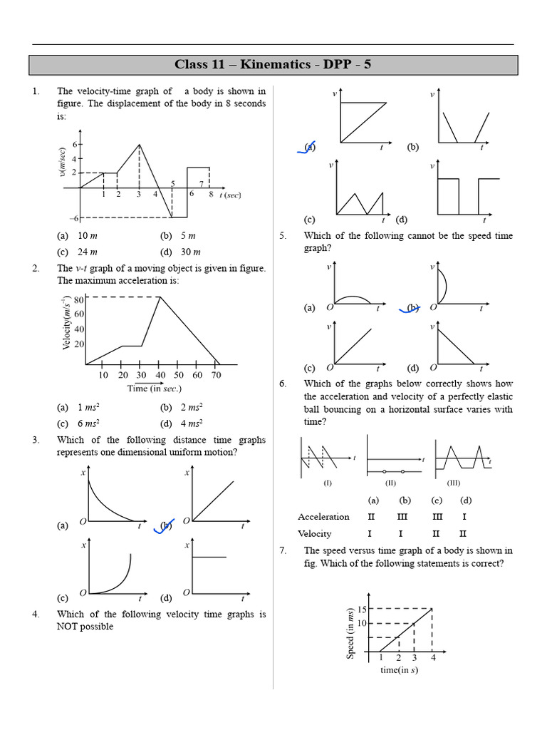 Kinematics Practice Problems and Solutions | PDF | Acceleration | Velocity