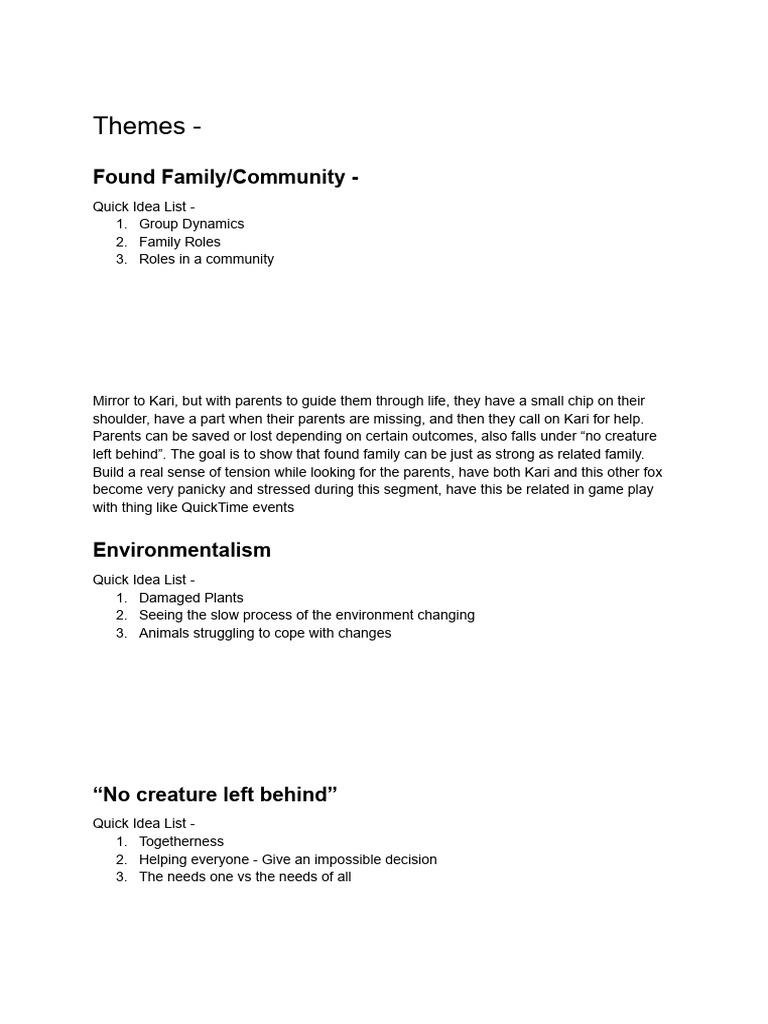 Found Family and Environmental Themes | PDF