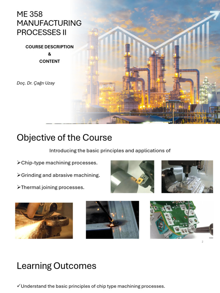 Manufacturing Processes II Overview | PDF | Machining | Metalworking