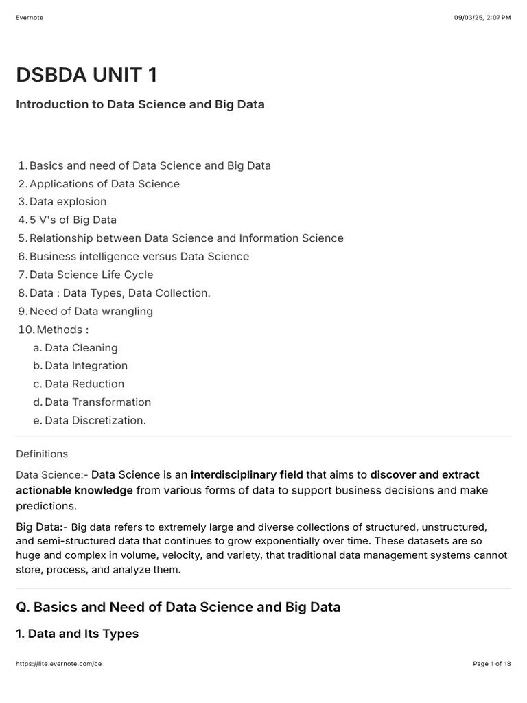 Introduction to DSBDA Concepts | PDF | Data Science | Big Data