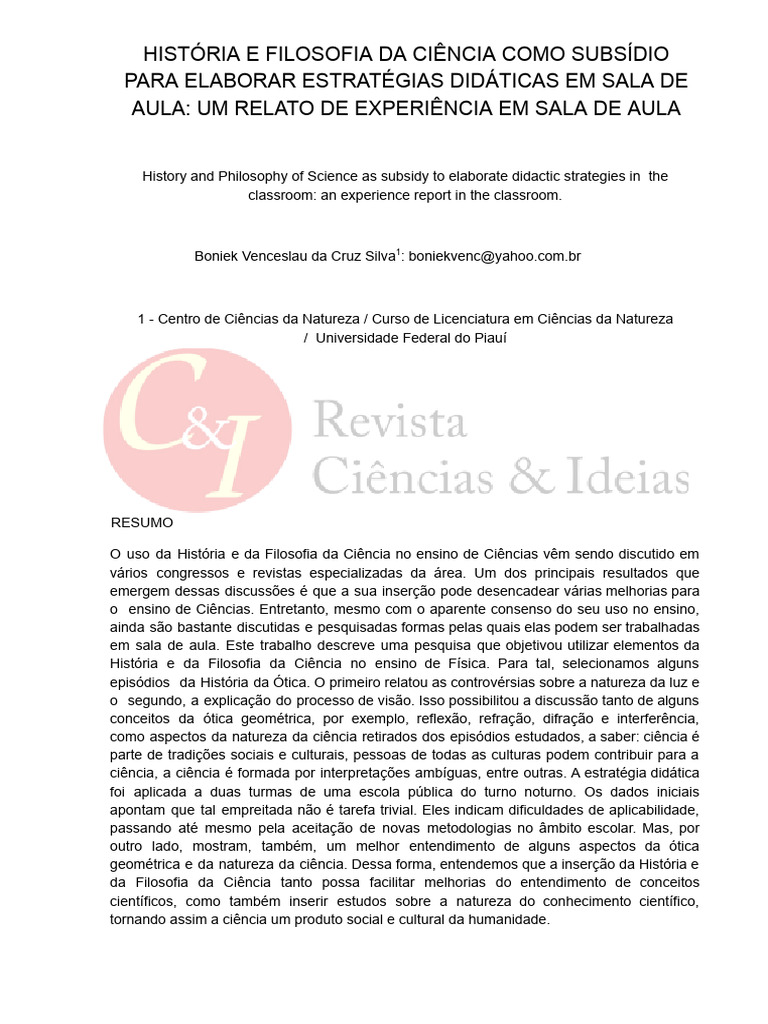 História e Filosofia da Ciência no Ensino | PDF | Science | Isaac Newton