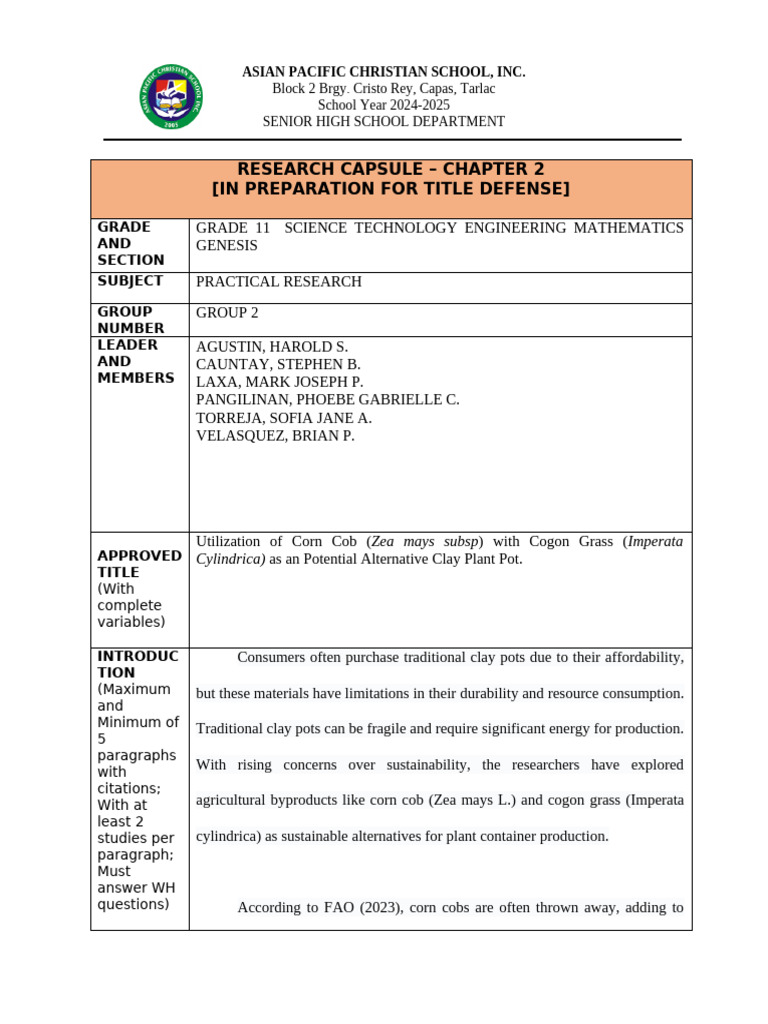 Group Research Capsule 2 in Prep Title Defense 1 (1) | PDF | Statistics ...