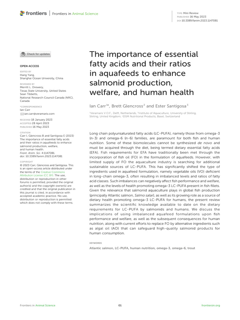 The Importance of Essential Fatty Acids and Their | PDF | Omega 3 Fatty ...