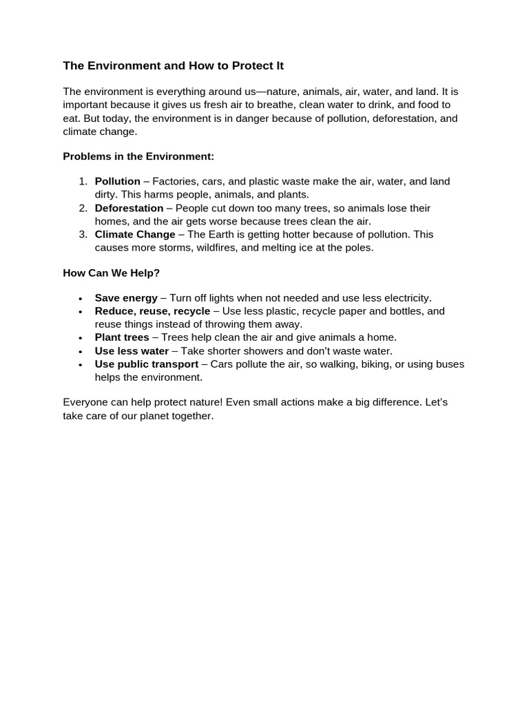 The Environment (Topic 7) | PDF