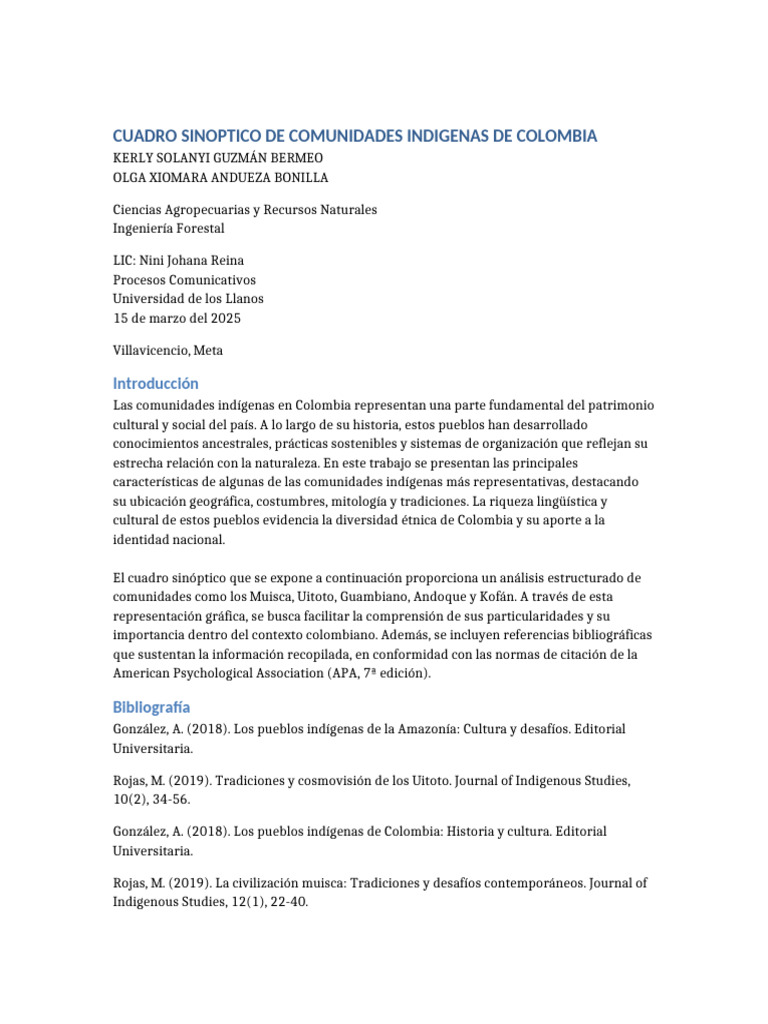 Comunidades Indígenas en Colombia | PDF | Colombia | Educación en artes ...