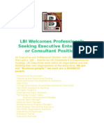 LBI Professional Executive Departmental Objective & Job Description