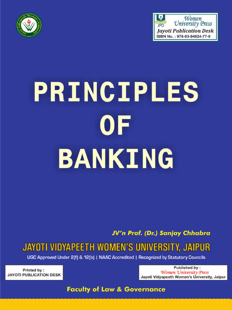 Principles of Banking | PDF | Banks | Reserve Bank Of India