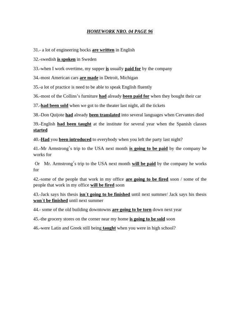 HOMEWORK NRO 04 Pag 96 | PDF