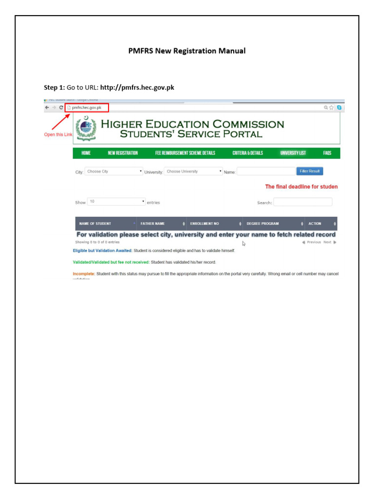 PMFRS New User Registration Guide | PDF
