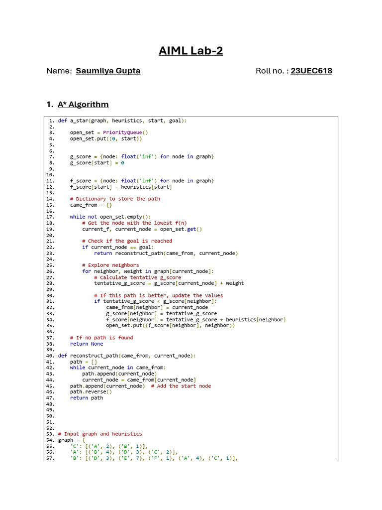 A* Algorithm Implementation Guide | PDF | Combinatorics | Applied ...