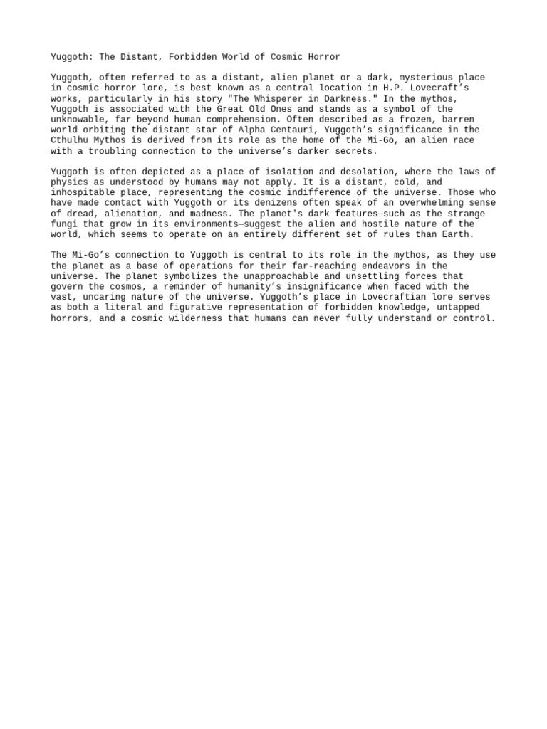 Yuggoth | PDF