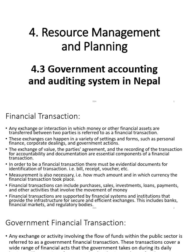 Government Financial Transactions in Nepal | PDF | Debits And Credits ...