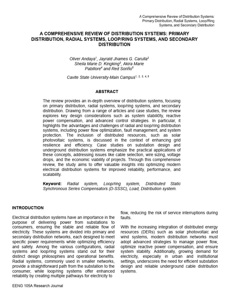 CASE STUDY 1 | PDF | Electric Power Distribution | Electrical Grid