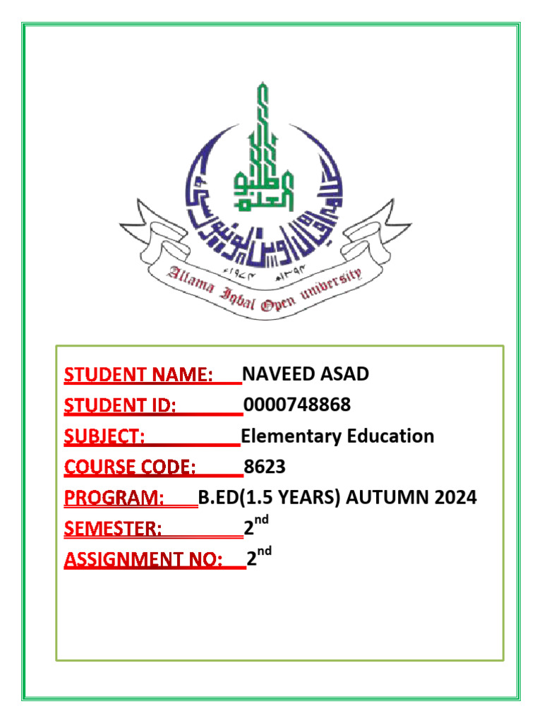 8623 2nd Assignment | PDF | Classroom Management | Educational Technology