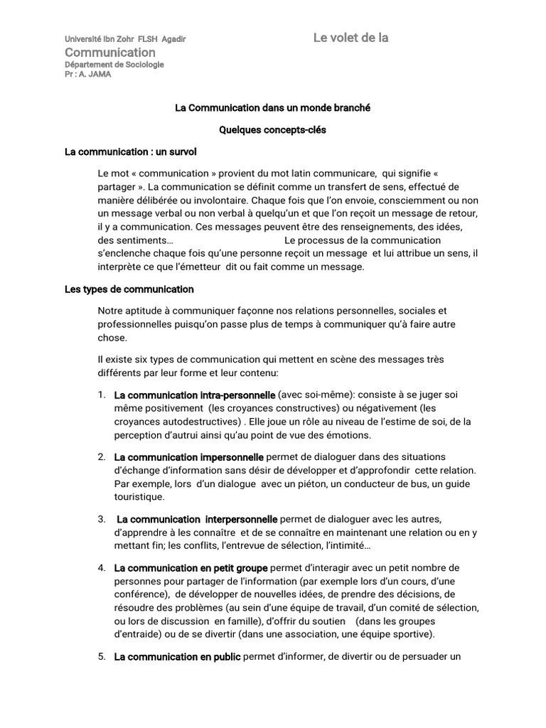 Types et éléments de la communication | PDF | Électron | Chimie physique