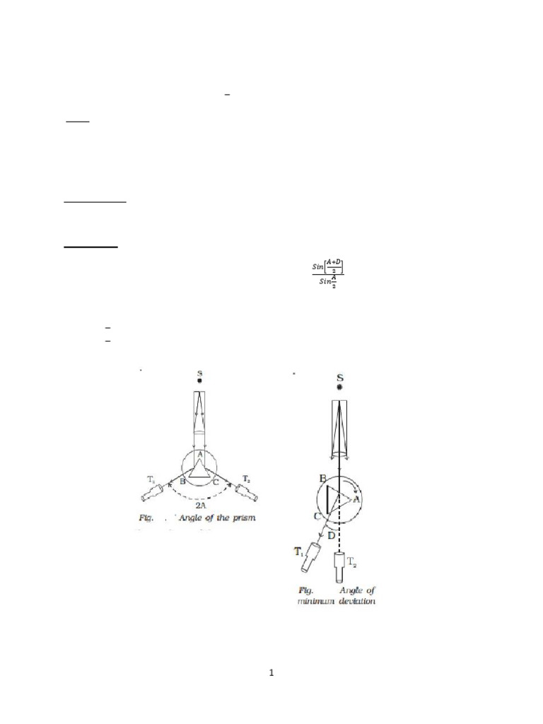 Refractive Index Measurement via Prism | PDF | Refraction | Refractive ...
