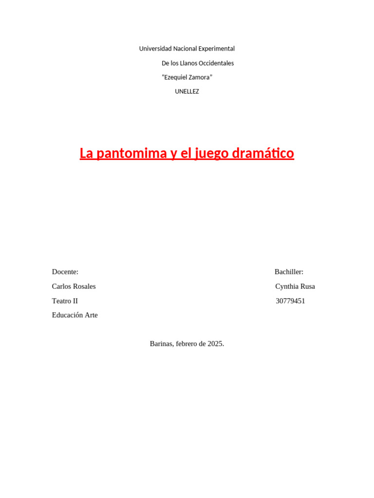 Pantomima y Juego Dramático en Educación | PDF | Las emociones ...