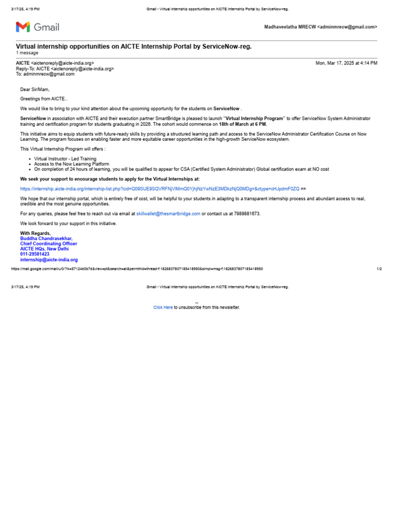 ServiceNow Virtual Internship 2026 | PDF