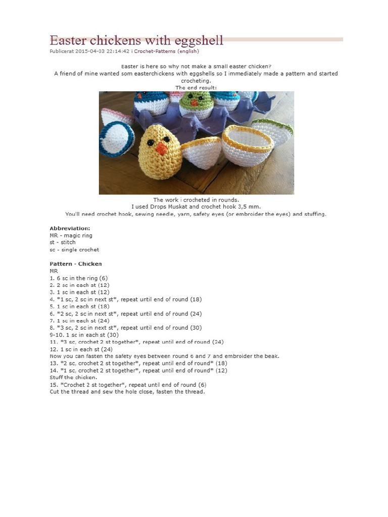 Easter Chickens With Eggshell | PDF