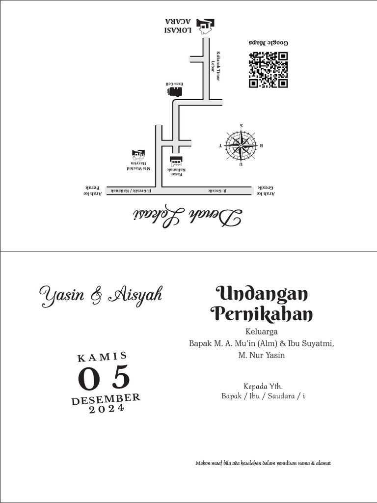 Undangan Pernikahan Yasin & Aisyah | PDF