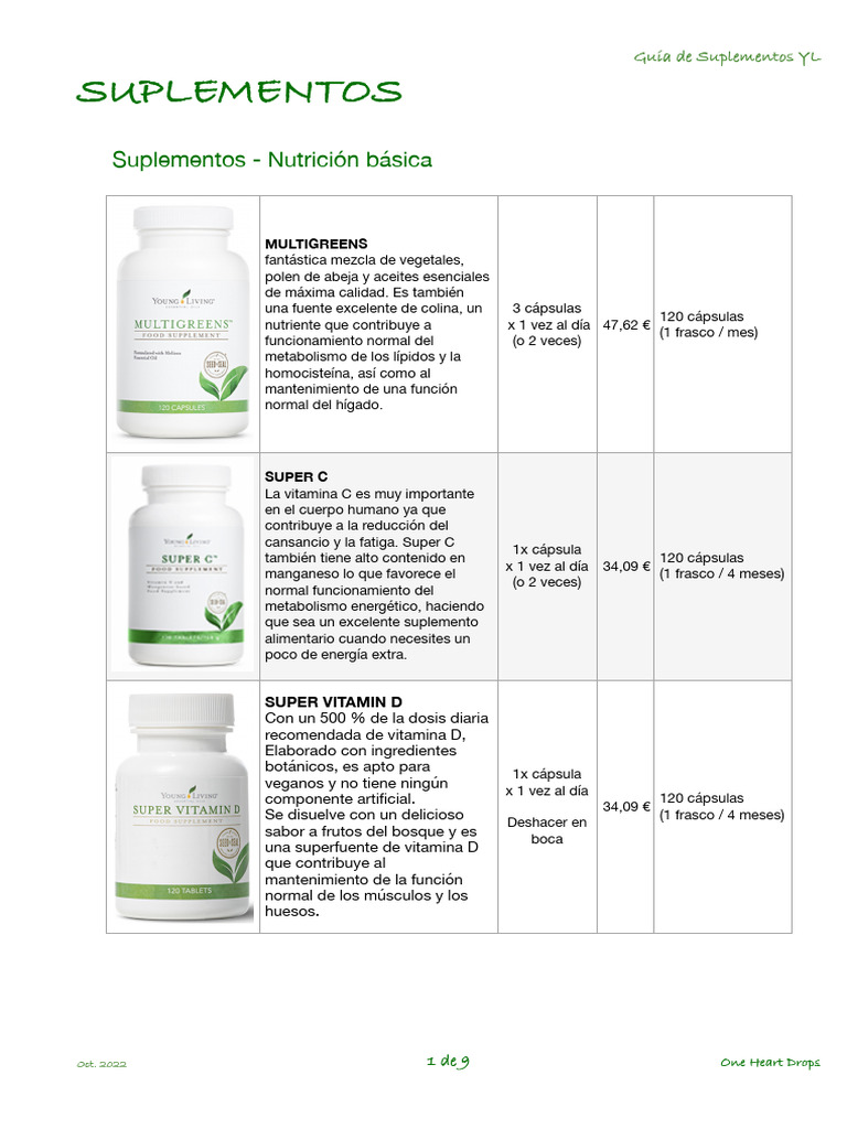 Guia Suplementos Yl | PDF | Vitamina | Alimentos