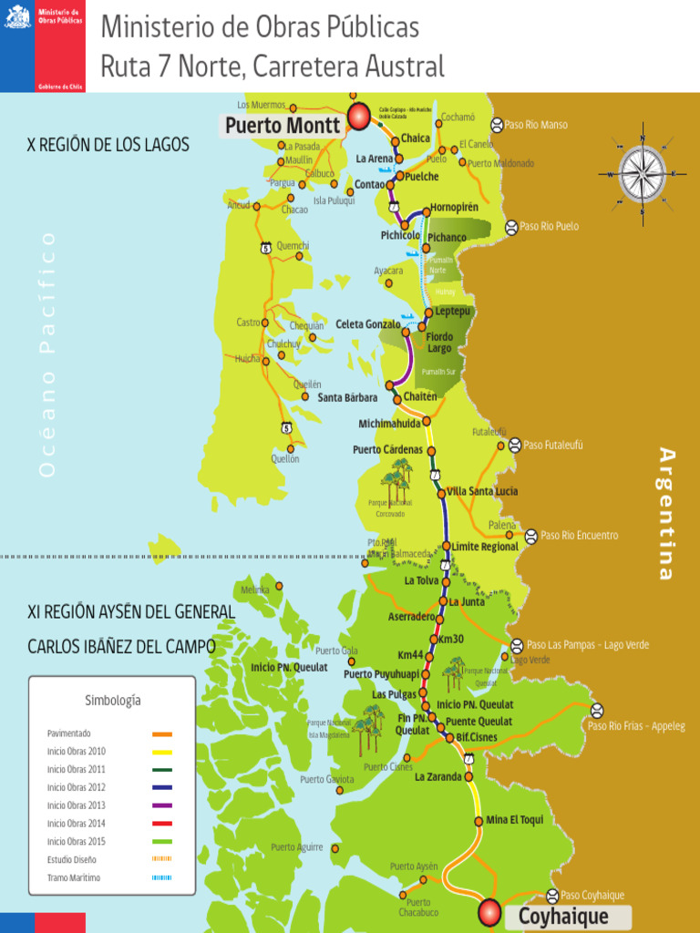 Mapa Con Trazado de La Ruta - MOP | PDF | Chile