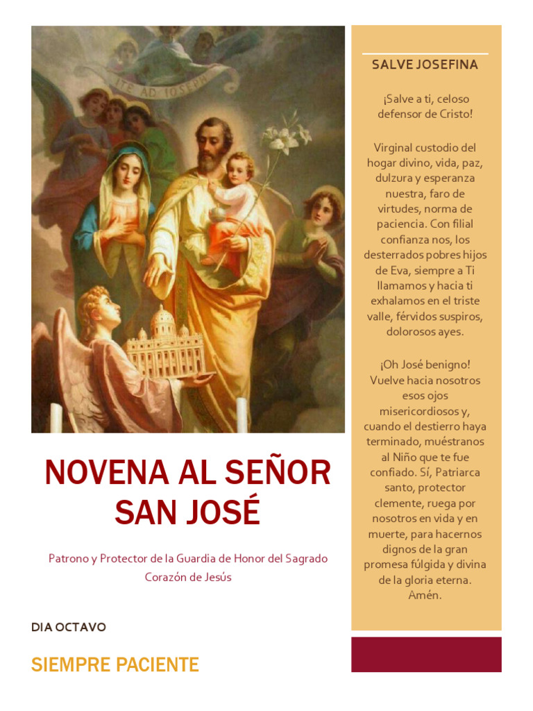 Novena a San José: Paciencia y Protección | PDF | María, madre de Jesús ...