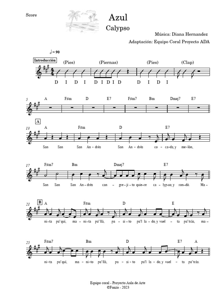 Azul Partitura Pdf