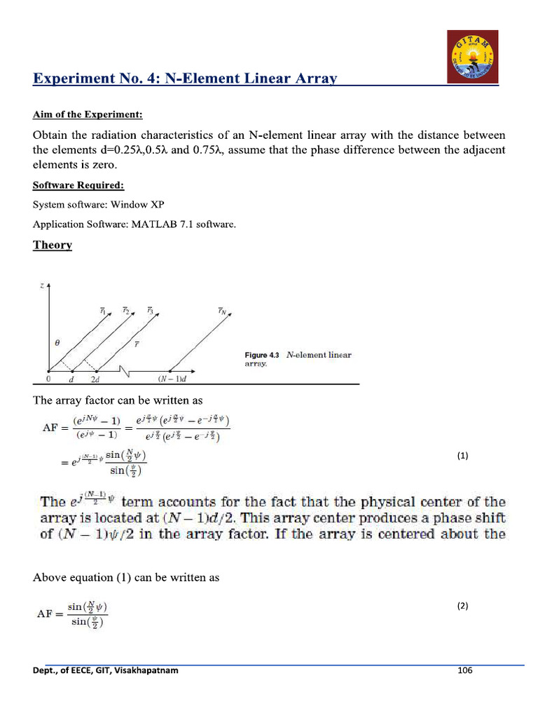 Lab 3. N Element Linear Array | PDF
