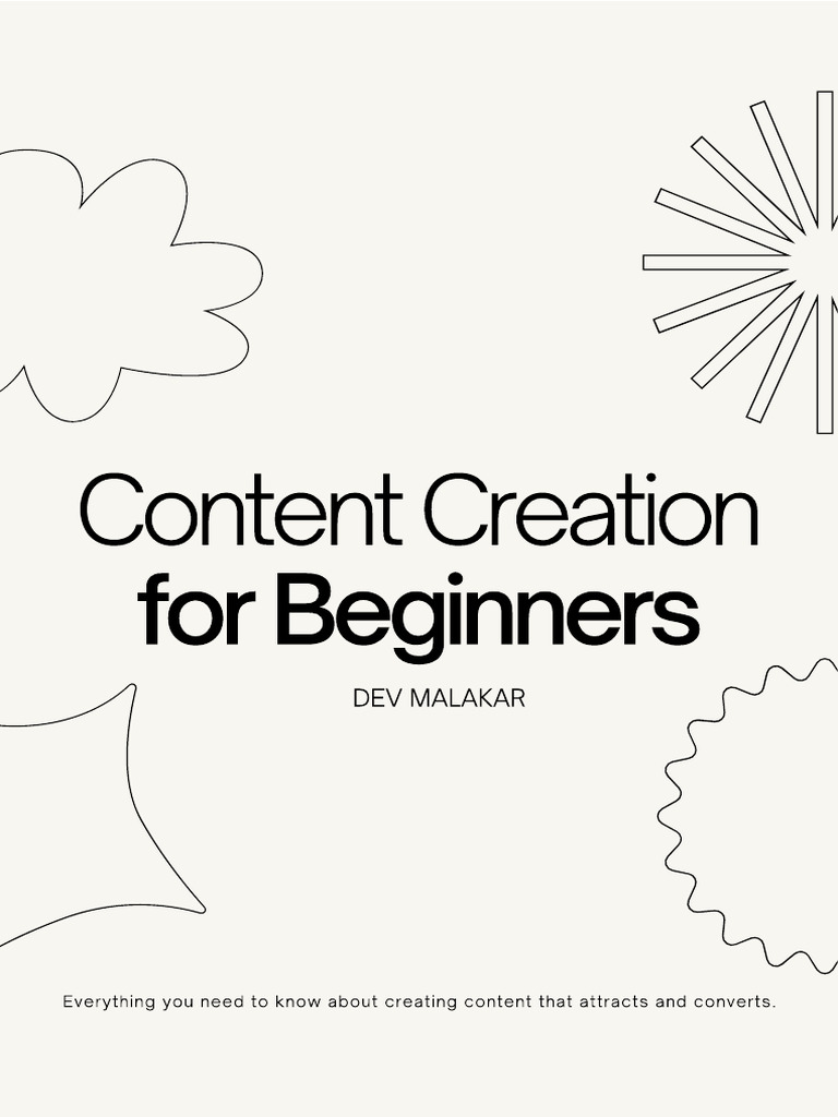 Content Creation For Beginners Pdf