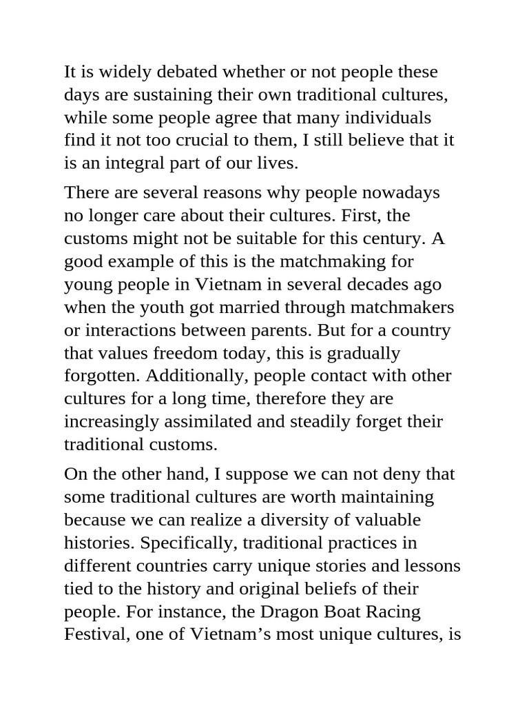 The Importance of Preserving Culture | PDF