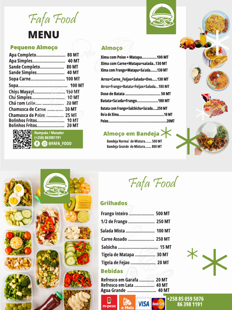 Menu do Restaurante Fafa Food | PDF