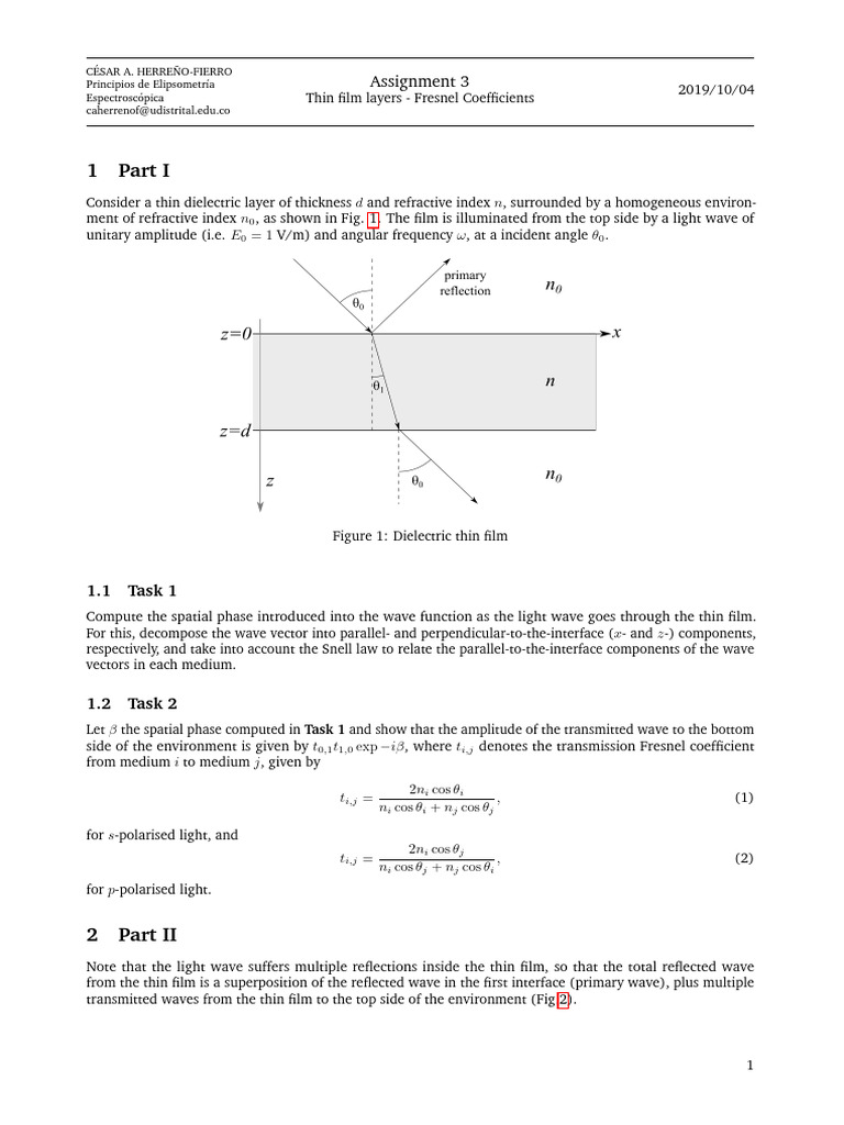 Thin Film Ellipsometry Principles | PDF | Waves | Radiation