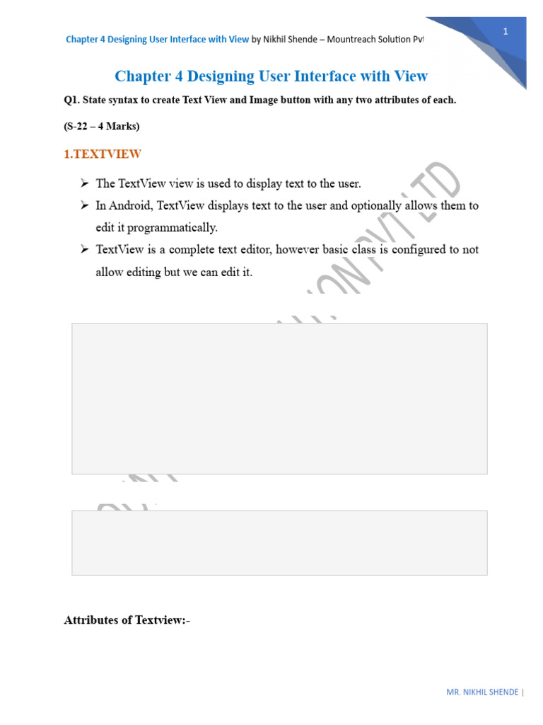 UI Design: TextView and EditText Basics | PDF | Android (Operating ...