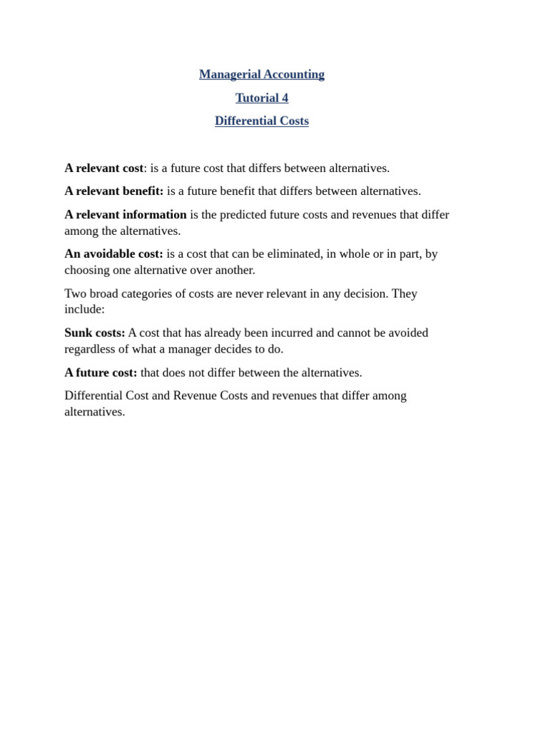 Understanding Relevant Costs in Decisions | PDF