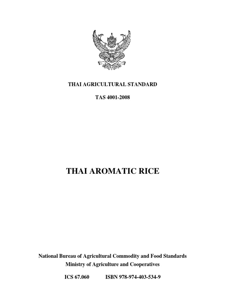 Thai Agricultural Standard for Aromatic Rice | PDF | Rice | Sodium ...