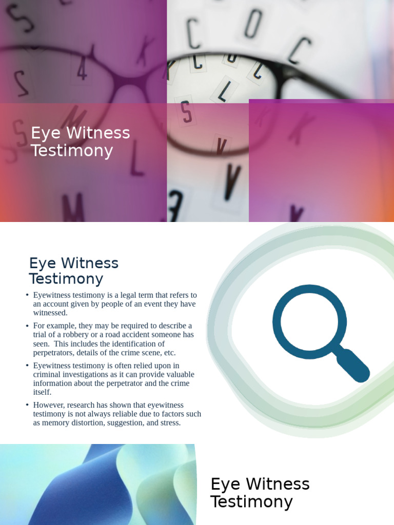 Understanding Eyewitness Testimony | PDF | Witness | Schema (Psychology)