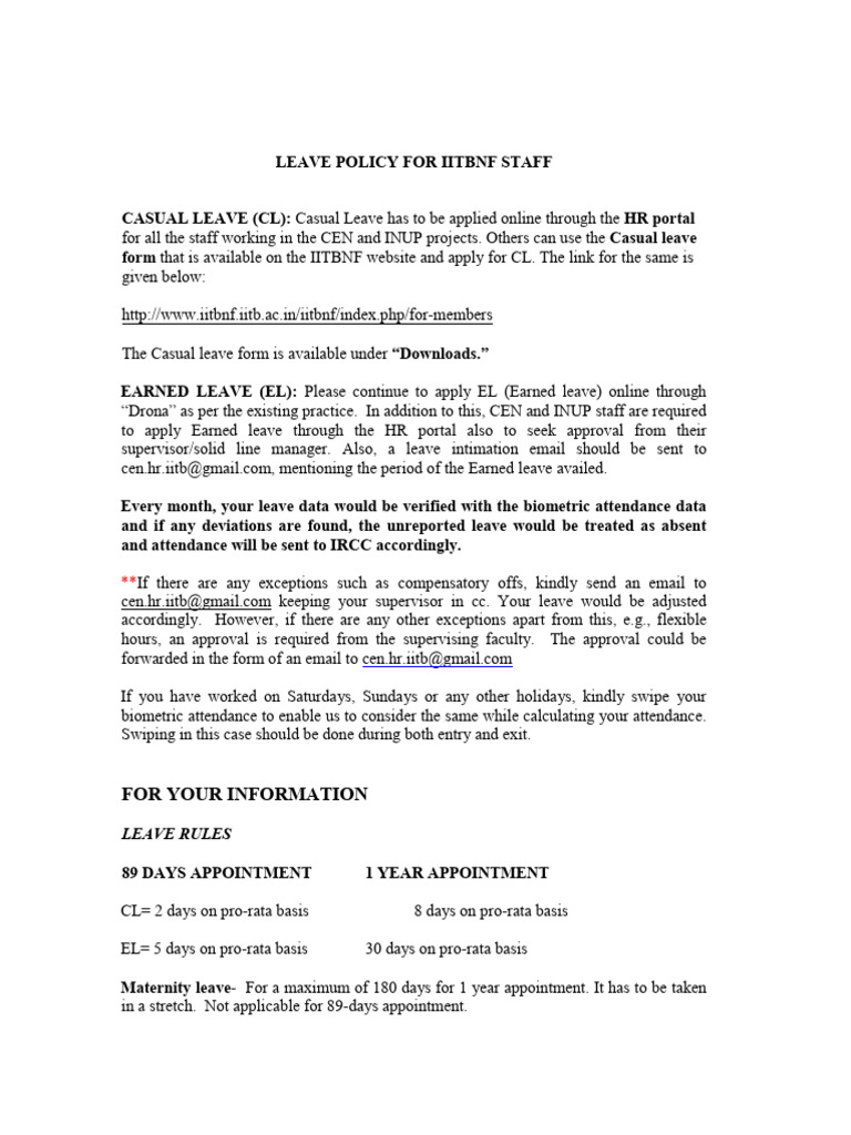 Leave Policy Modified123 | PDF