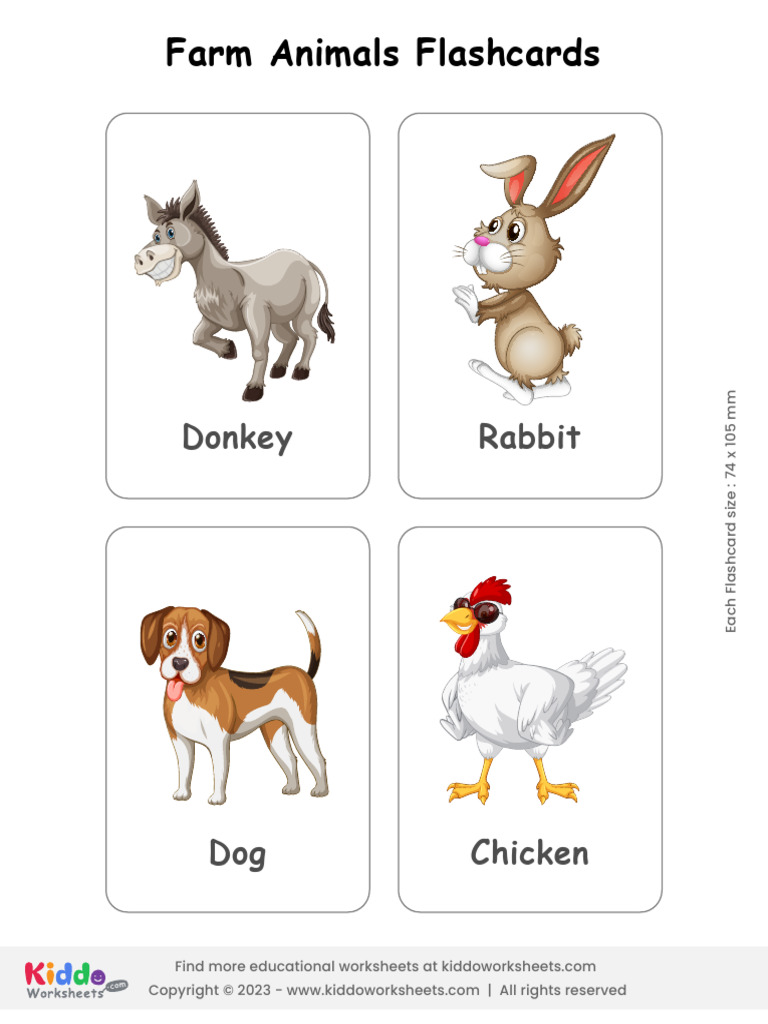Farm Animals Flashcards Collection | PDF