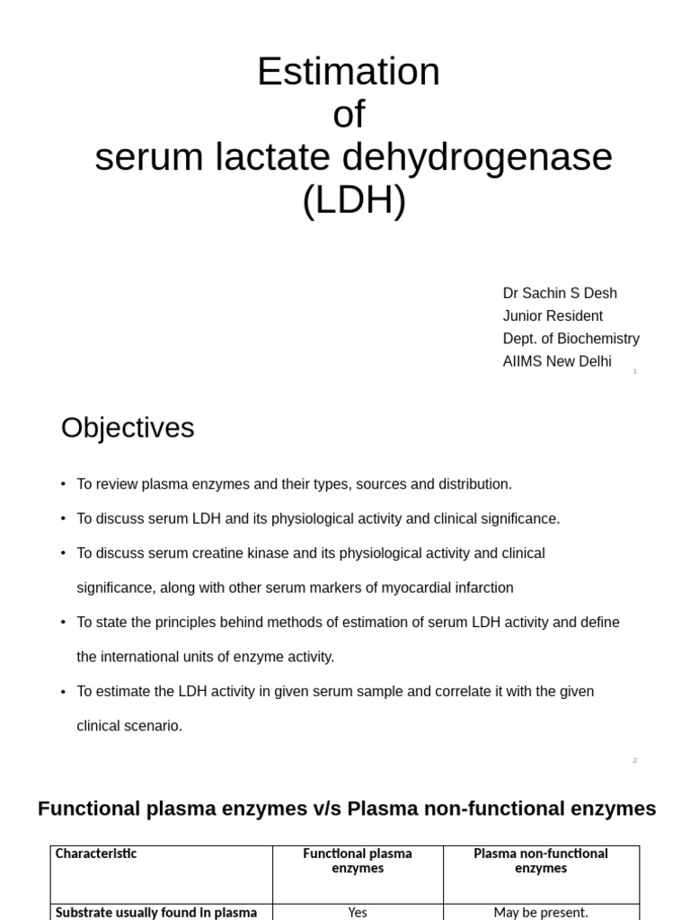 LDH Estimation Protocol Overview | PDF | Lactate Dehydrogenase ...