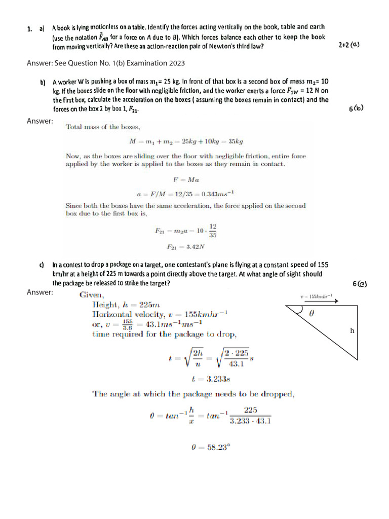 Mechanics 2022 Question Solve 1st Sem | PDF