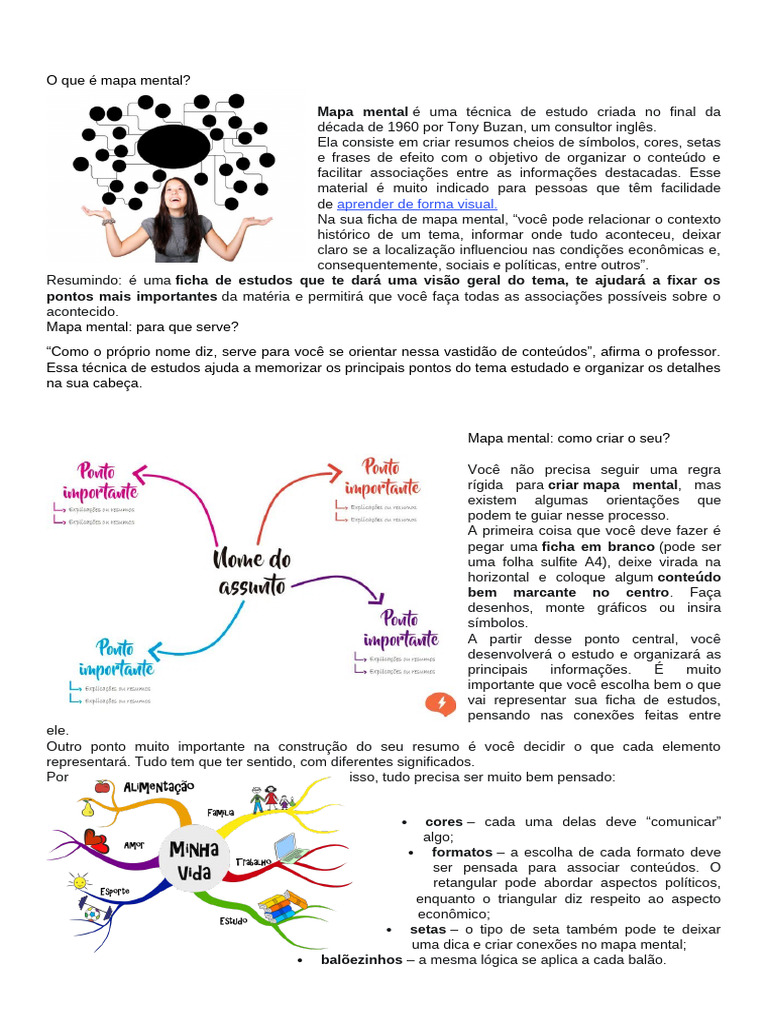 O que é um mapa mental? | PDF | Dinheiro | Informação
