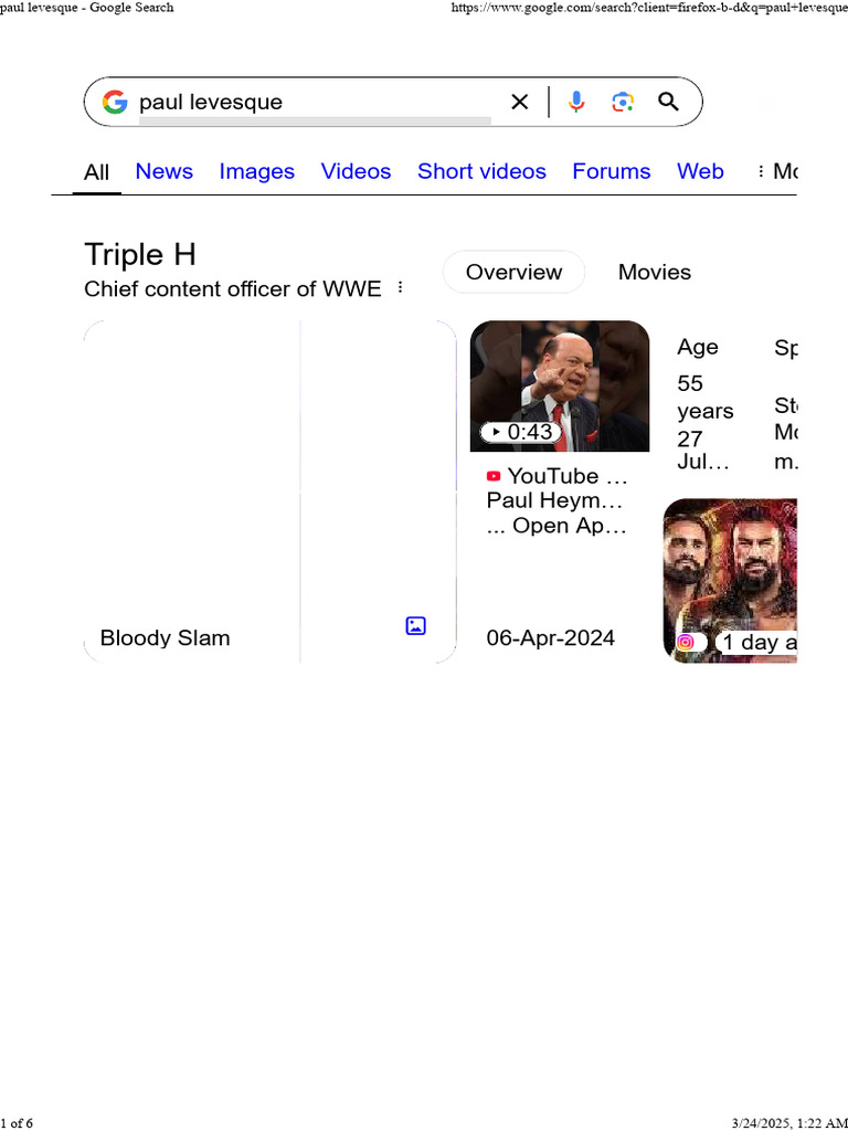 Paullevesque | PDF | Wwe | Professional Wrestling, image size:768x1024